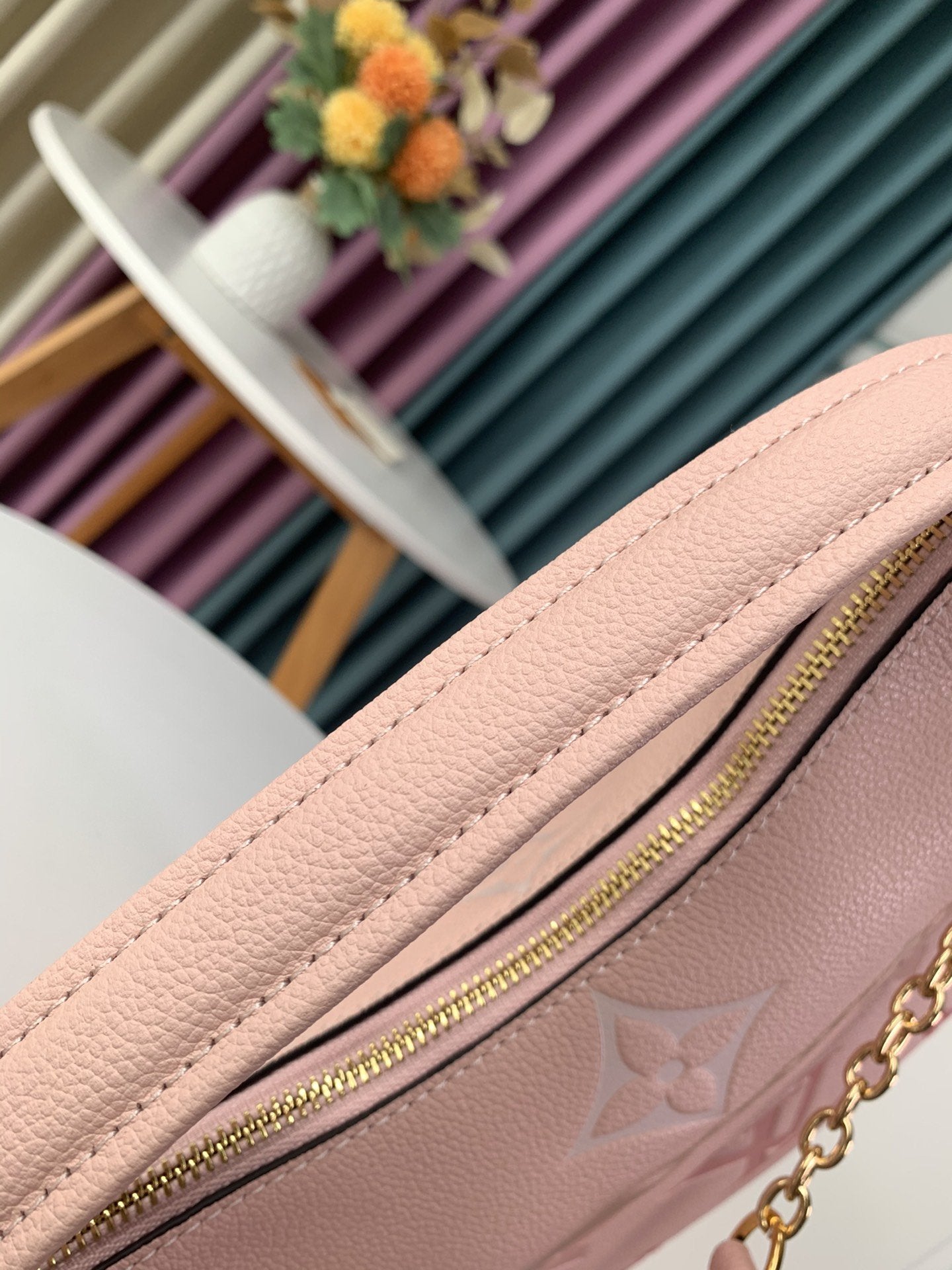 MASHMALLOW HOBO BAG BOUTON DE ROSE PINK GRAINED COWHIDE LEATHER