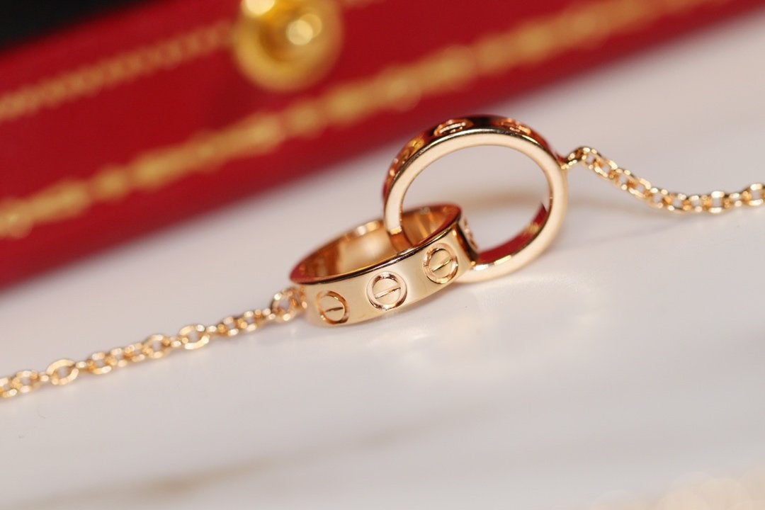 DIANA LOVE NECKLACE PINK GOLD AND SILVER