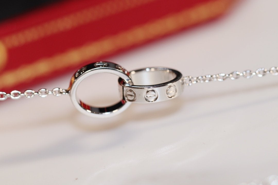 DIANA LOVE NECKLACE PINK GOLD AND SILVER