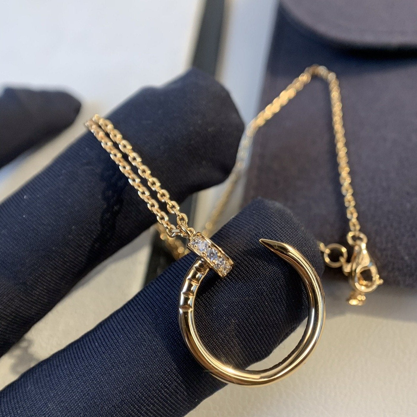 DIANA JUSTE NECKLACE PINK GOLD DIAMONDS