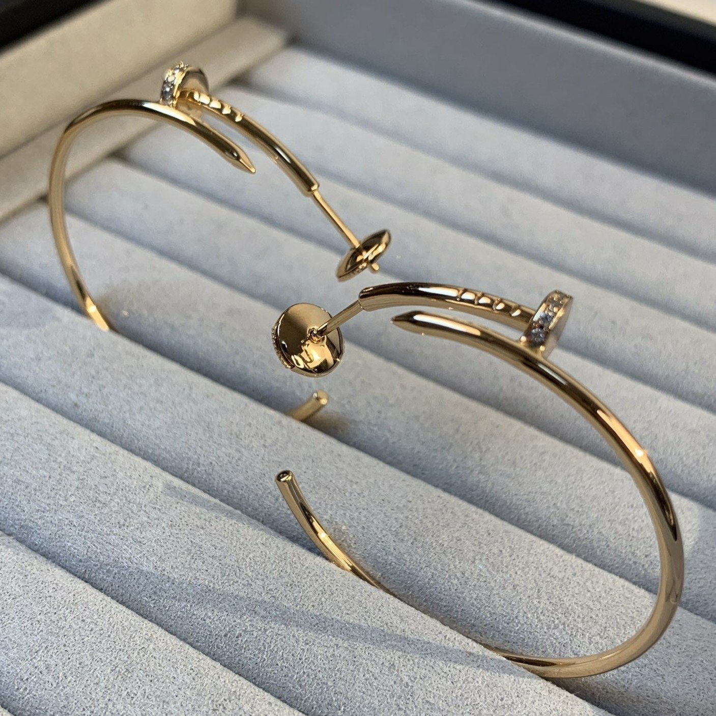 DIANA JUSTE EARRINGS GOLD DIAMONDS 1.8MM