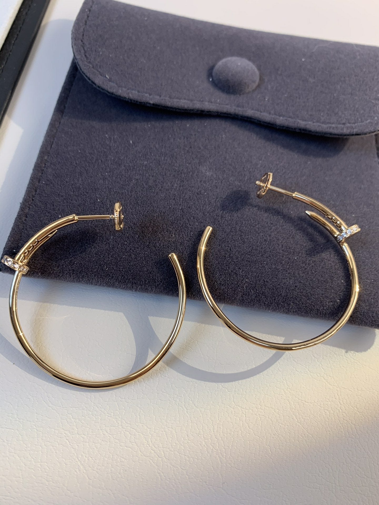 DIANA JUSTE EARRINGS GOLD DIAMONDS 1.8MM