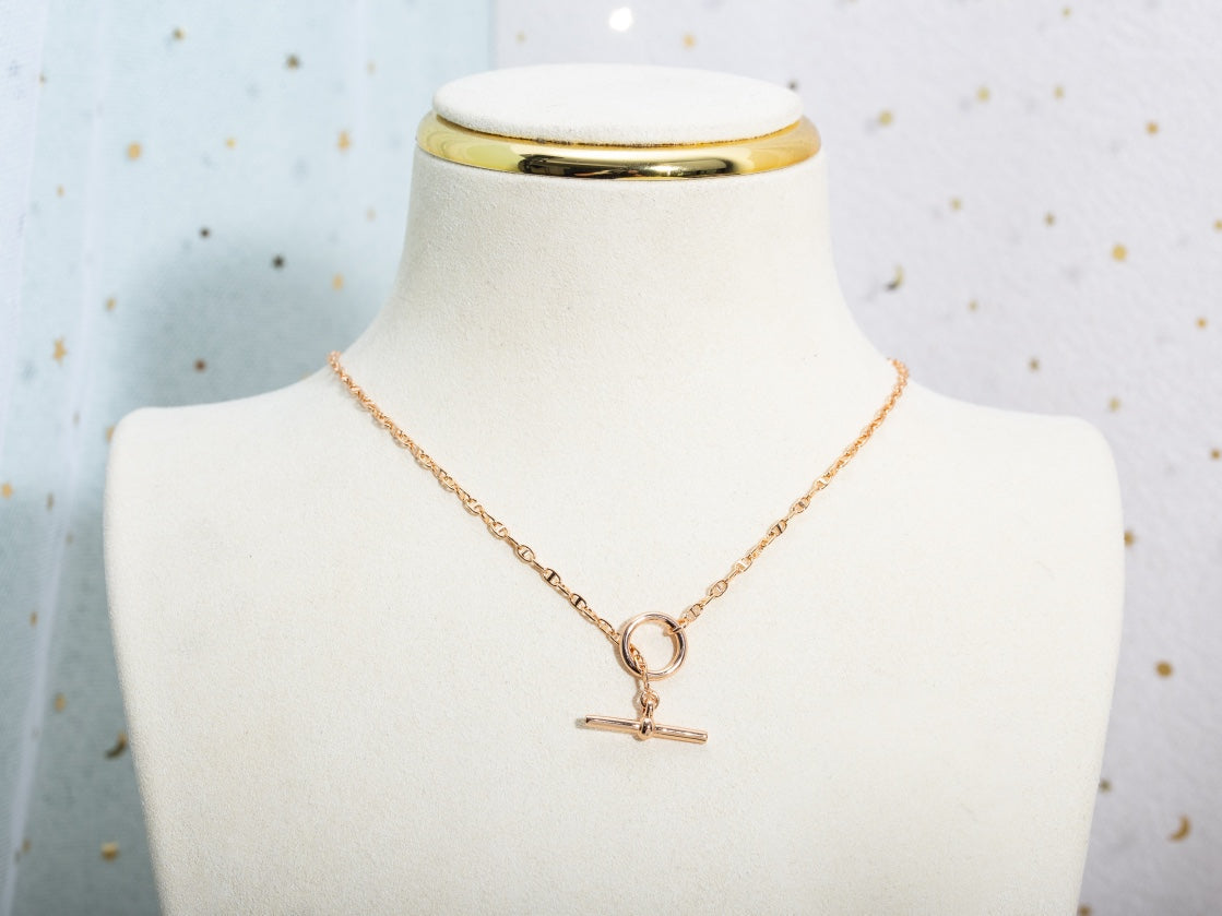 DIANA ECHAPPEE NECKLACE PINK GOLD
