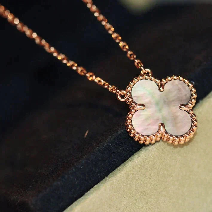 DIANA CLOVER 15MM GRAY MOTHER OF PEARL NECKLACE