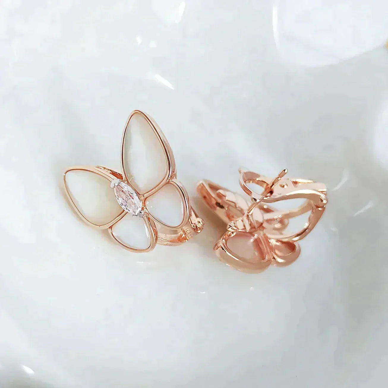 DIANA BUTTERFLY MOP DIAMOND EARRINGS