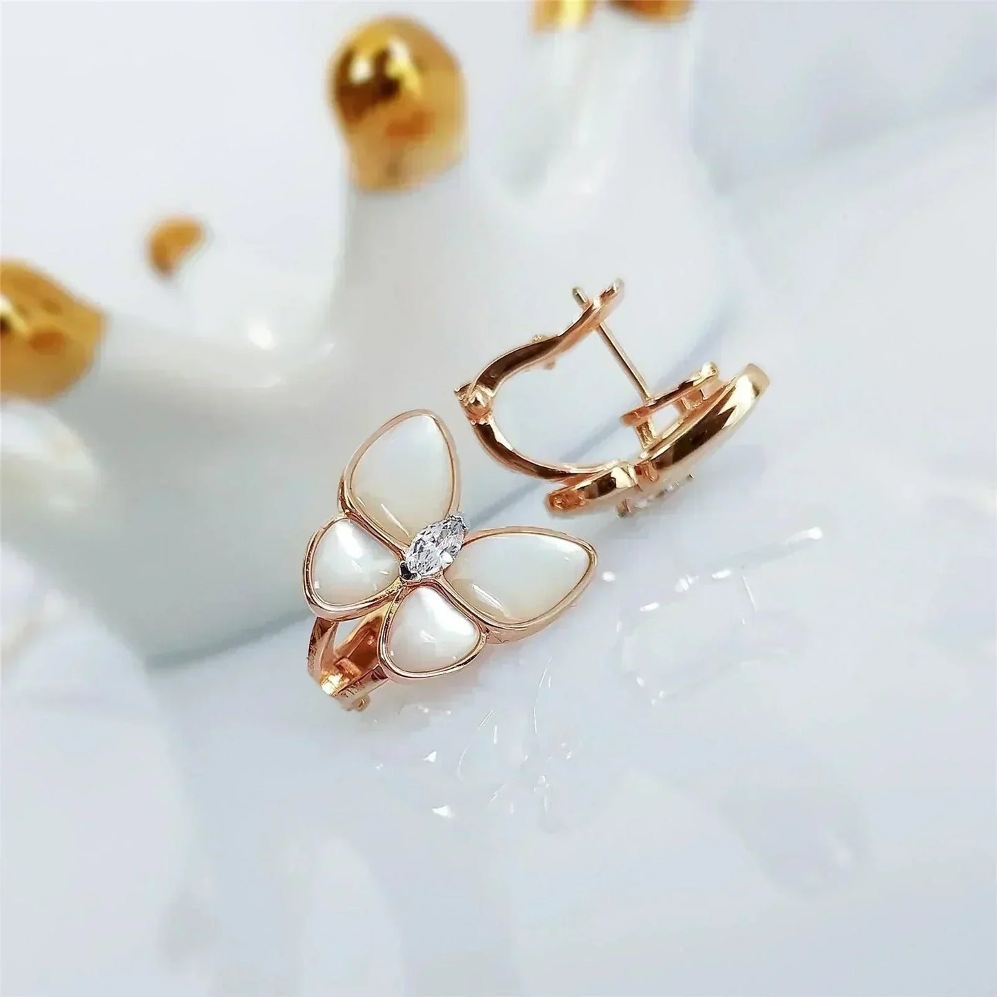 DIANA BUTTERFLY MOP DIAMOND EARRINGS