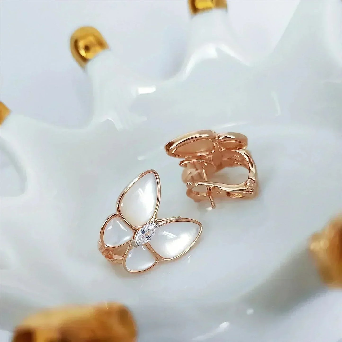 DIANA BUTTERFLY MOP DIAMOND EARRINGS