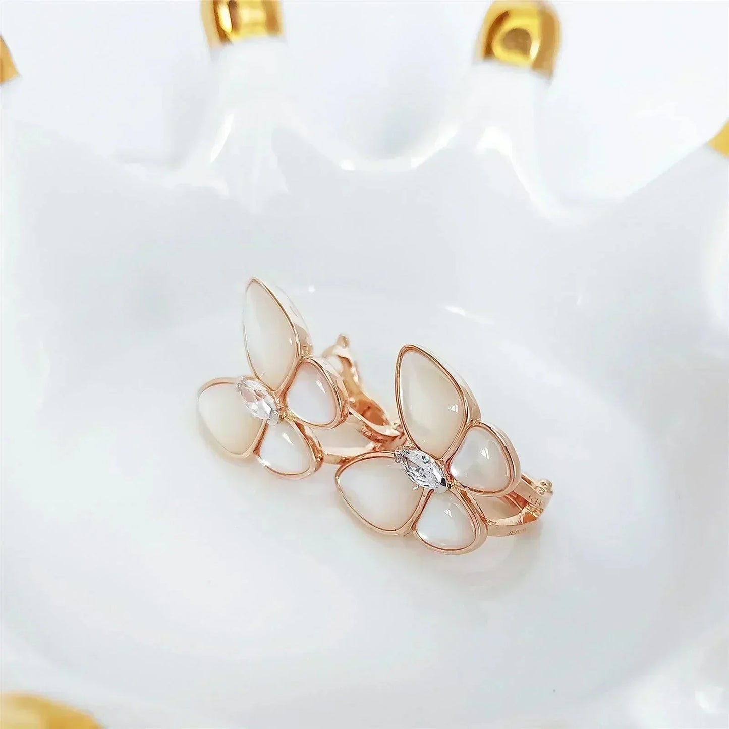 DIANA BUTTERFLY MOP DIAMOND EARRINGS