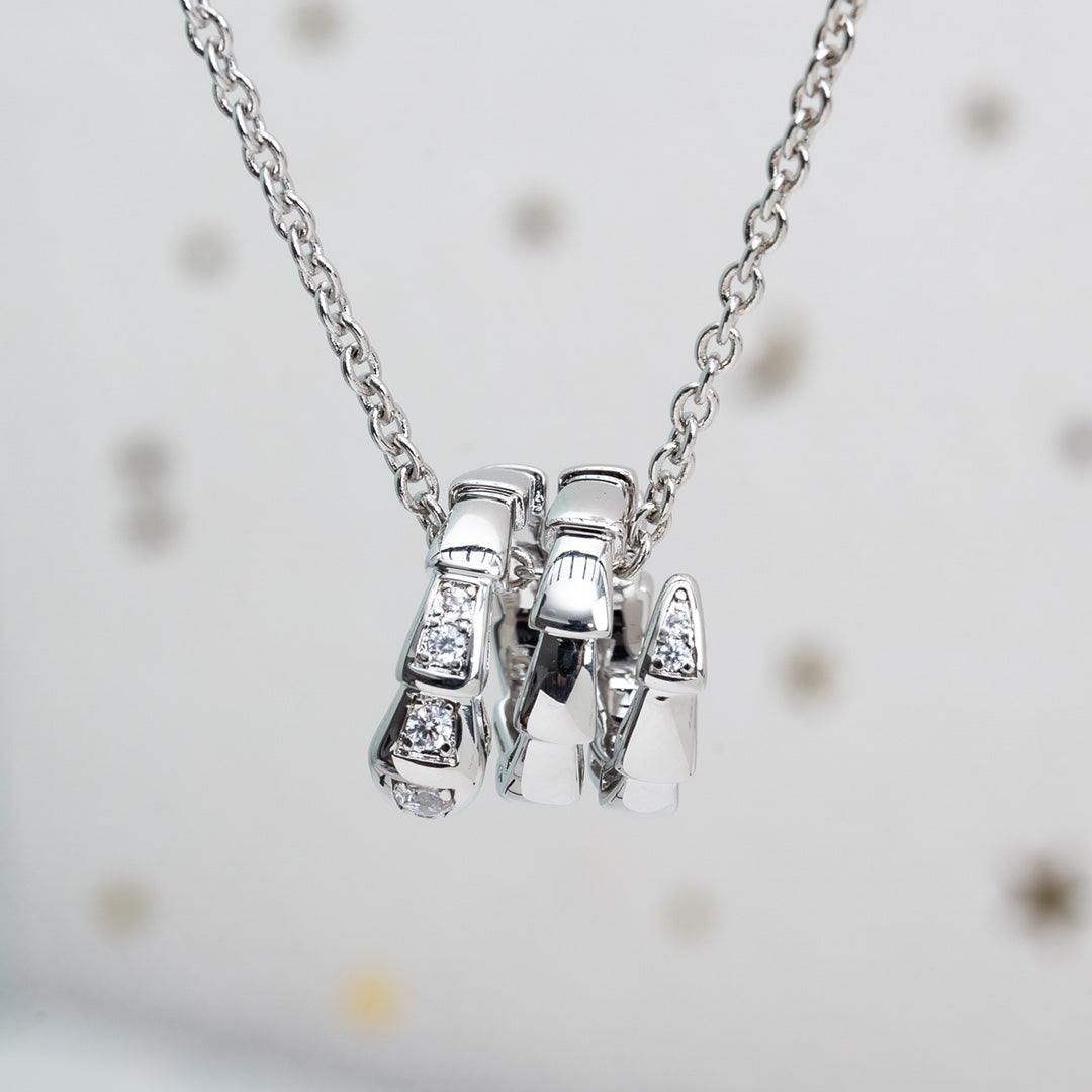 COLLIER DIANA SERPENTI ARGENT DIAMANT