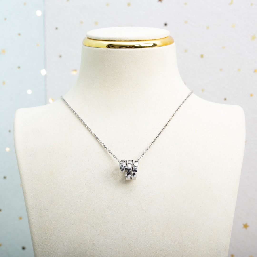 COLLIER DIANA SERPENTI ARGENT DIAMANT