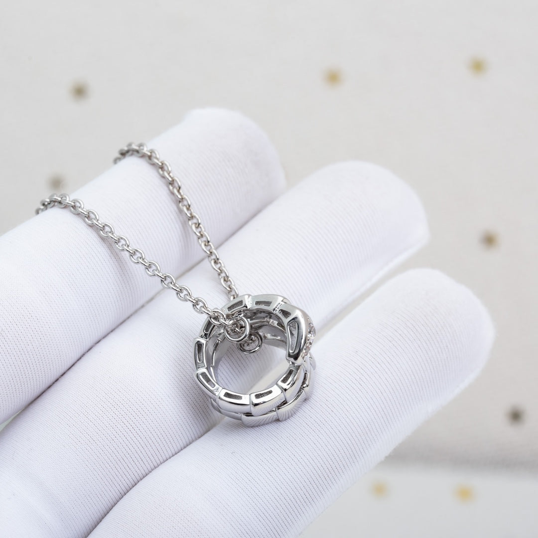 COLLIER DIANA SERPENTI ARGENT DIAMANT