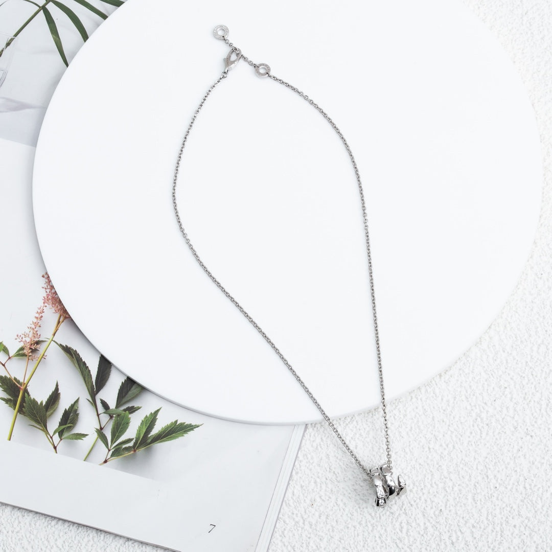 COLLIER DIANA SERPENTI ARGENT DIAMANT