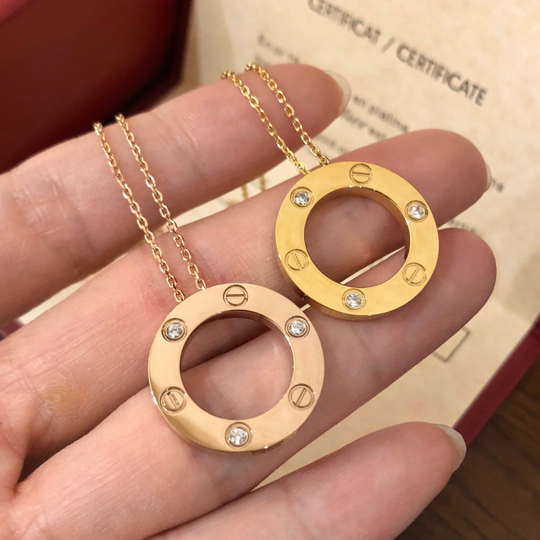 DIANA LOVE NECKLACE 16MM 3 DIAMONDS