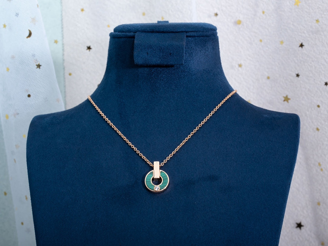 COLLIER DIANA GARI OR ROSE MALACHITE