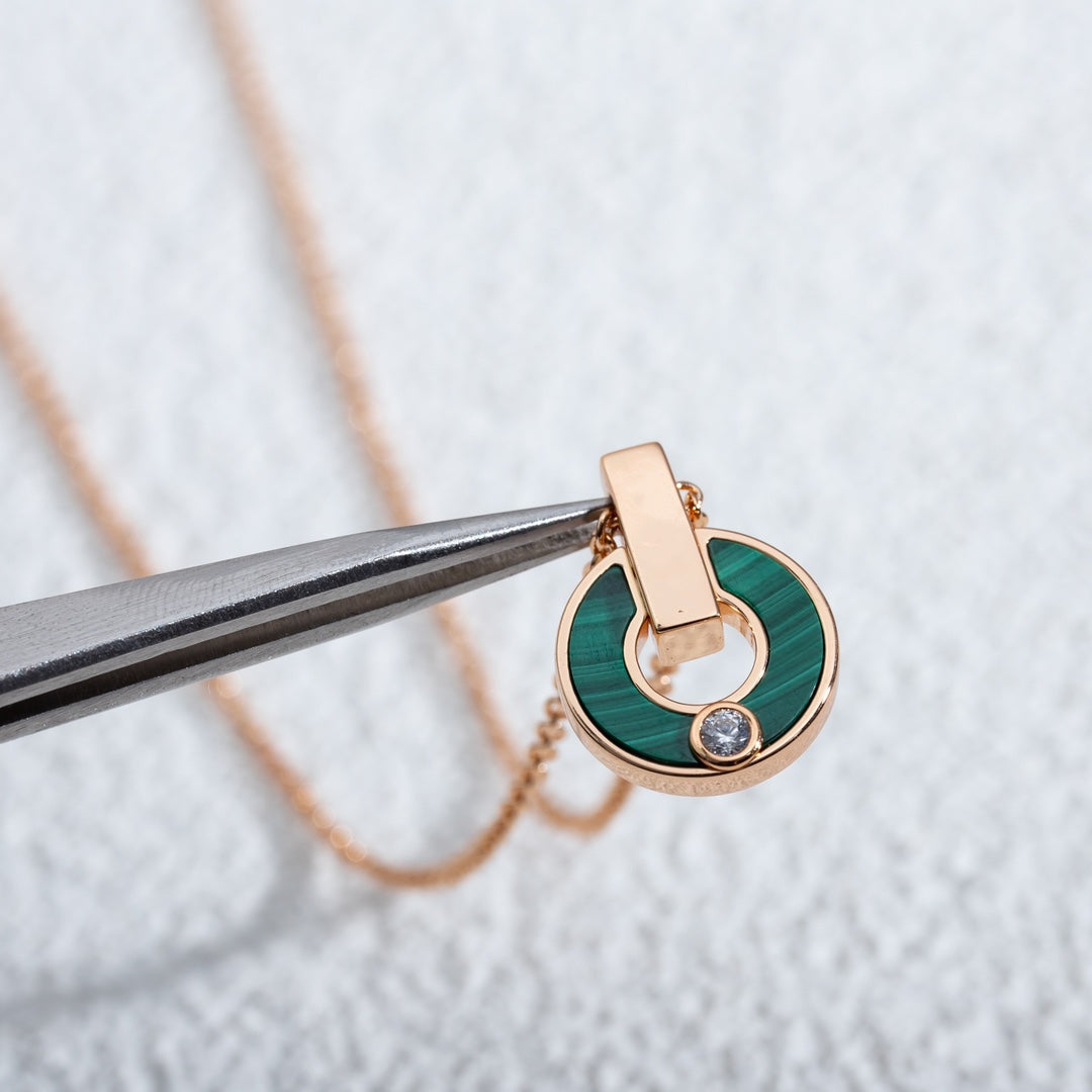 COLLIER DIANA GARI OR ROSE MALACHITE