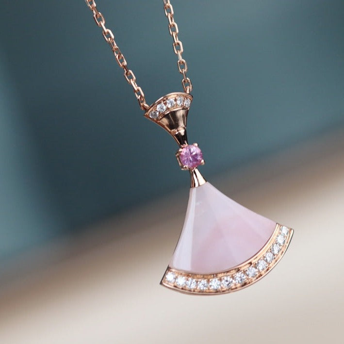 Collier Diana Dream avec diamants en nacre rose