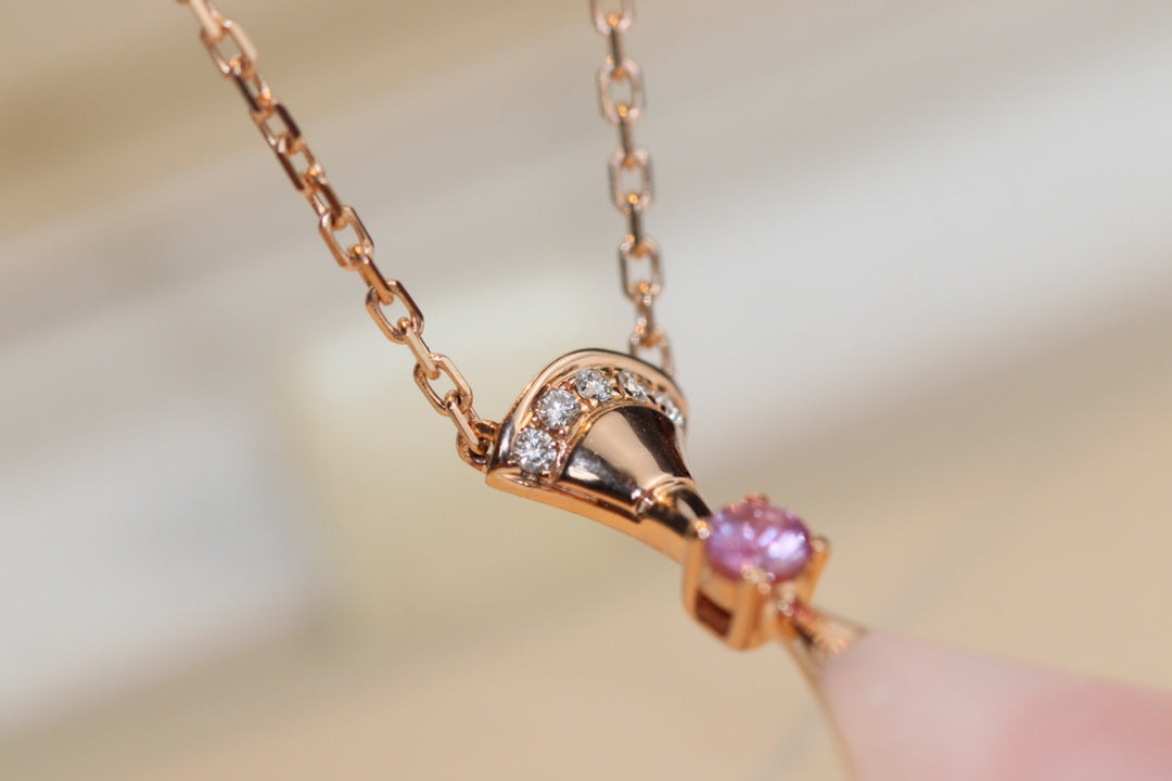 Collier Diana Dream avec diamants en nacre rose