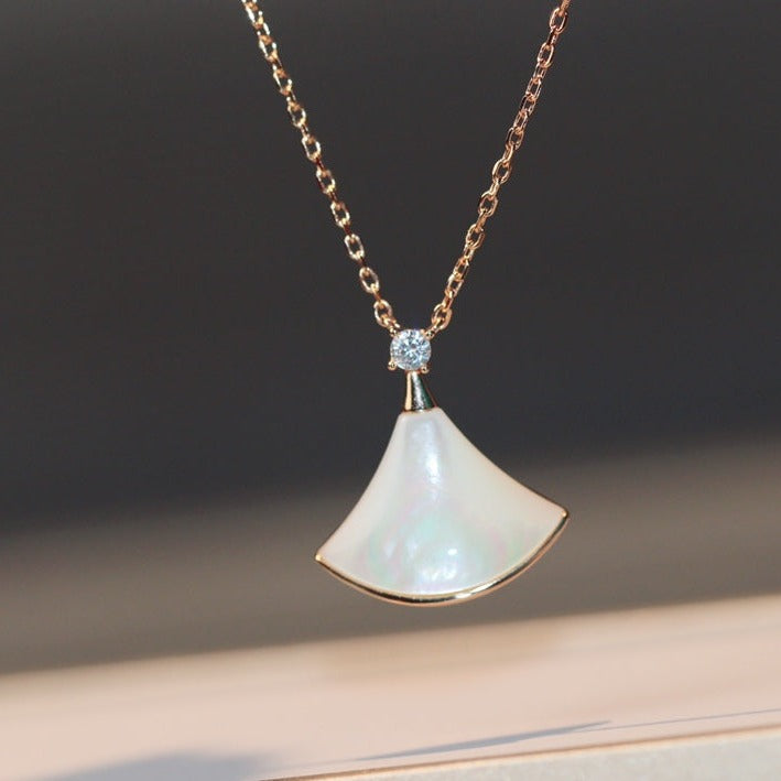 COLLIER DIANA DREAM NACRE BLANCHE OR ROSE 1 DIAMANT
