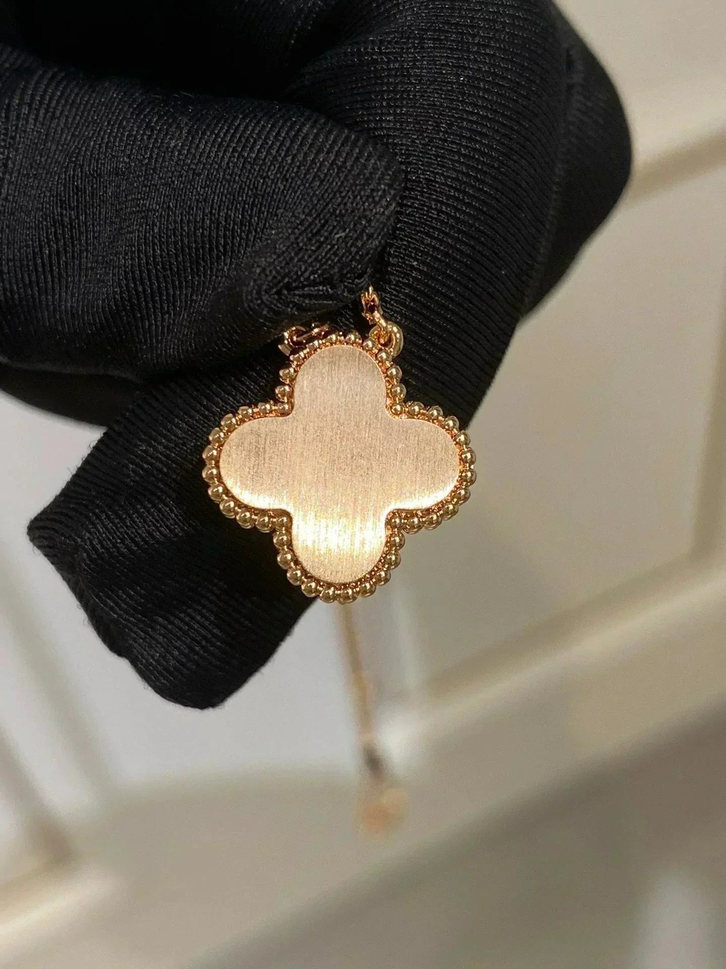 DIANA CLOVER 15MM DIAMOND RHODONITE NECKLACE