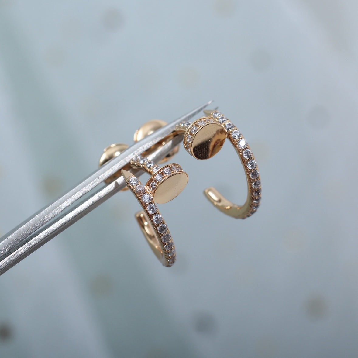 DIANA JUSTE EARRINGS 12.75MM PINK GOLD DIAMOND