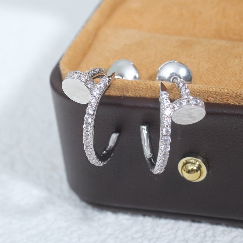 DIANA JUSTE EARRINGS 12.75MM SILVER DIAMOND