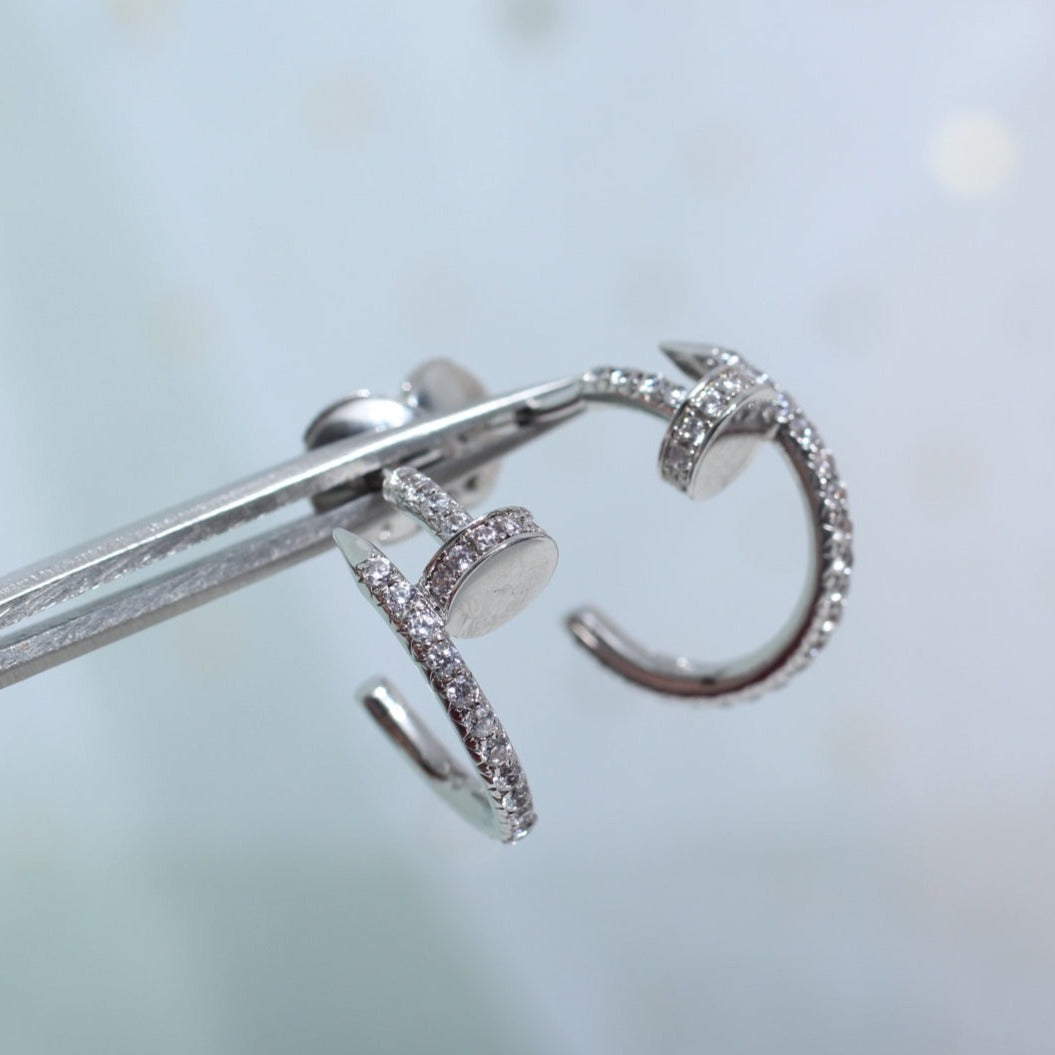 DIANA JUSTE EARRINGS 12.75MM SILVER DIAMOND
