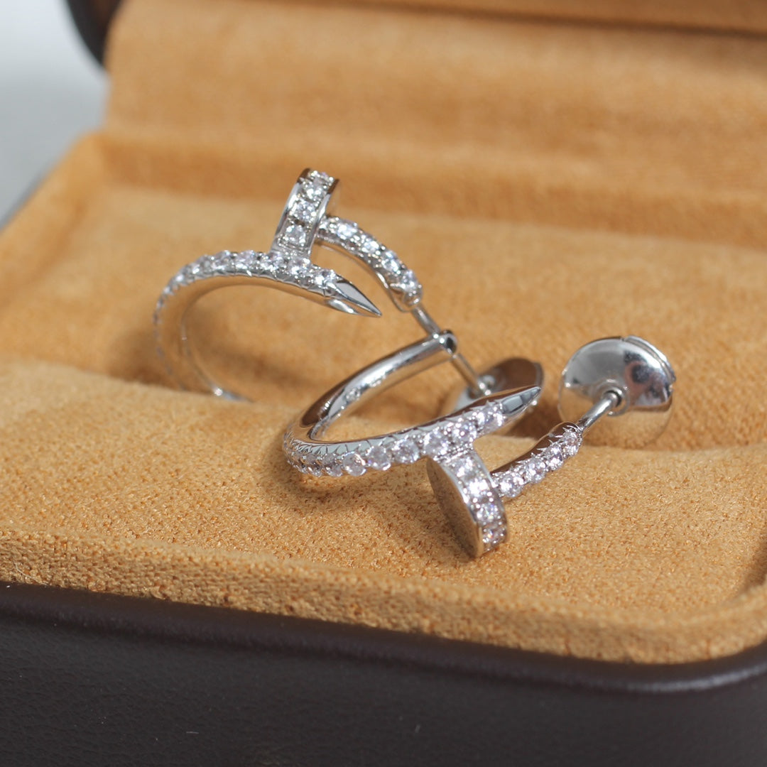 DIANA JUSTE EARRINGS 12.75MM SILVER DIAMOND