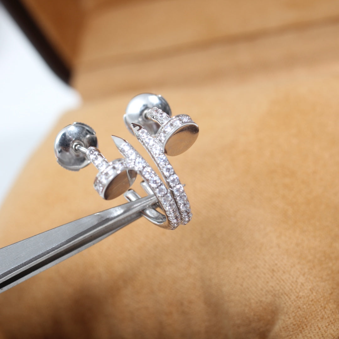 DIANA JUSTE EARRINGS 12.75MM SILVER DIAMOND