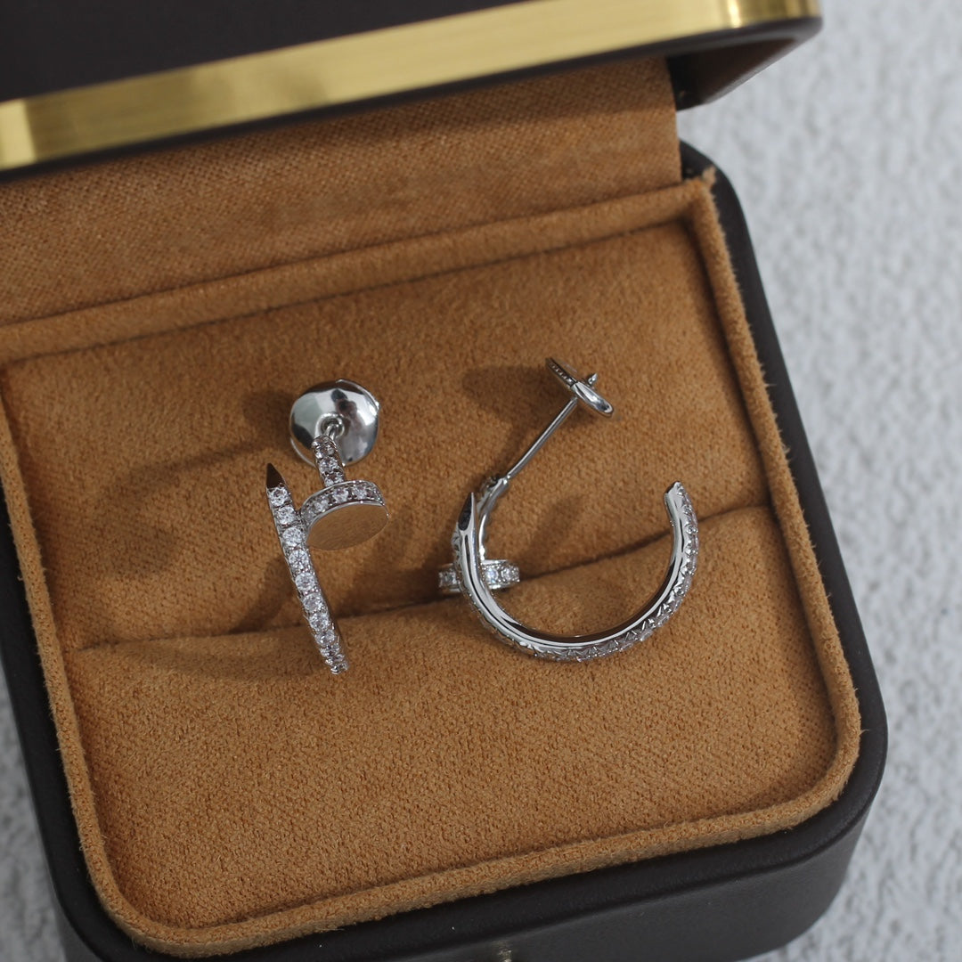 DIANA JUSTE EARRINGS 12.75MM SILVER DIAMOND