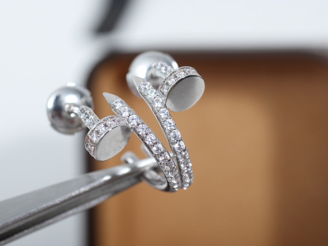 DIANA JUSTE EARRINGS 12.75MM SILVER DIAMOND