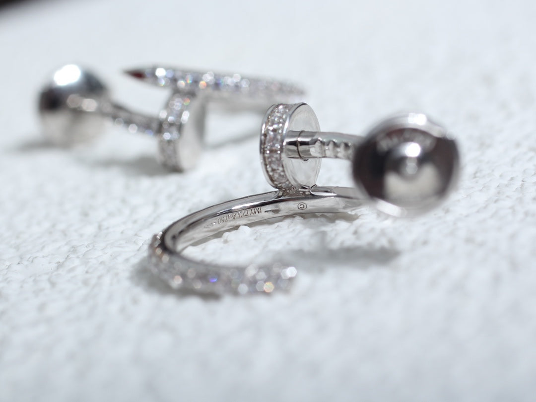 DIANA JUSTE EARRINGS 12.75MM SILVER DIAMOND