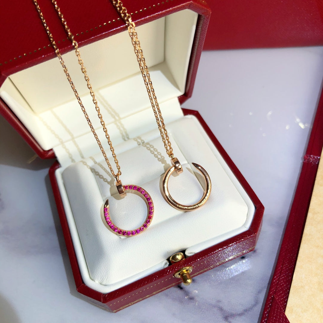 DIANA JUSTE NECKLACE PINK GOLD RED DIAMONDS