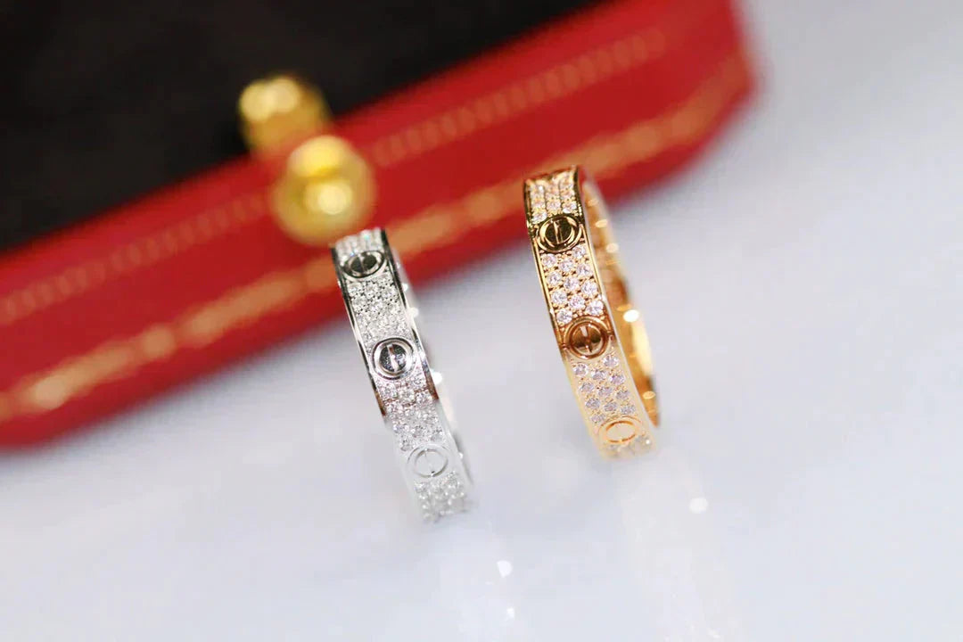 DIANA LOVE RING 4MM DIAMOND PAVED