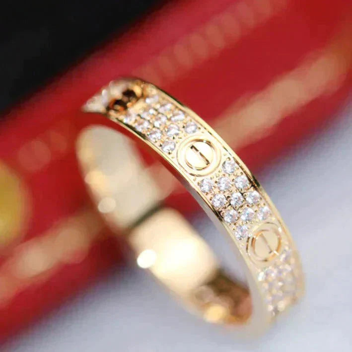 DIANA LOVE RING 4MM DIAMOND PAVED