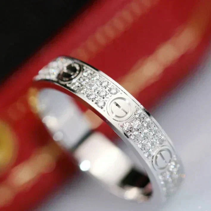 DIANA LOVE RING 4MM DIAMOND PAVED