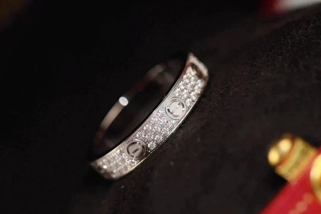 DIANA LOVE RING 4MM DIAMOND PAVED