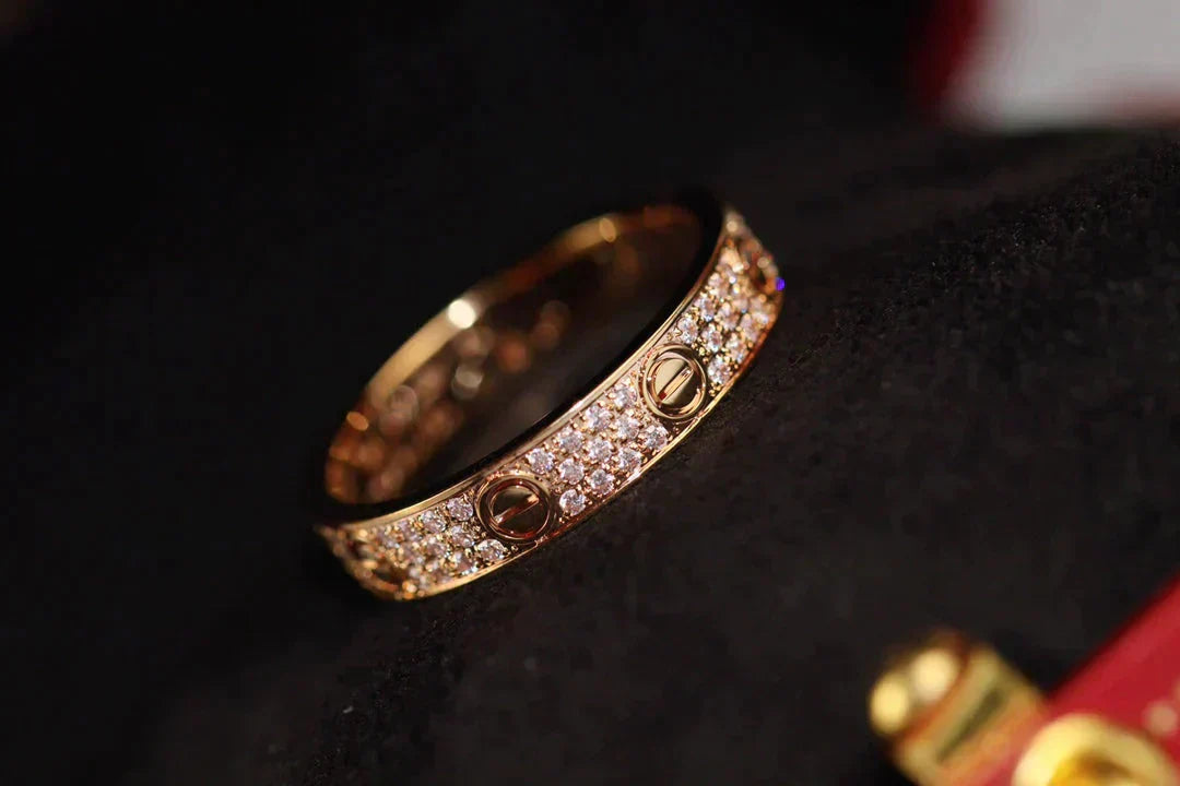 DIANA LOVE RING 4MM DIAMOND PAVED