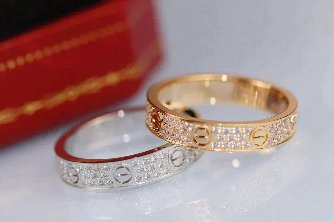 DIANA LOVE RING 4MM DIAMOND PAVED