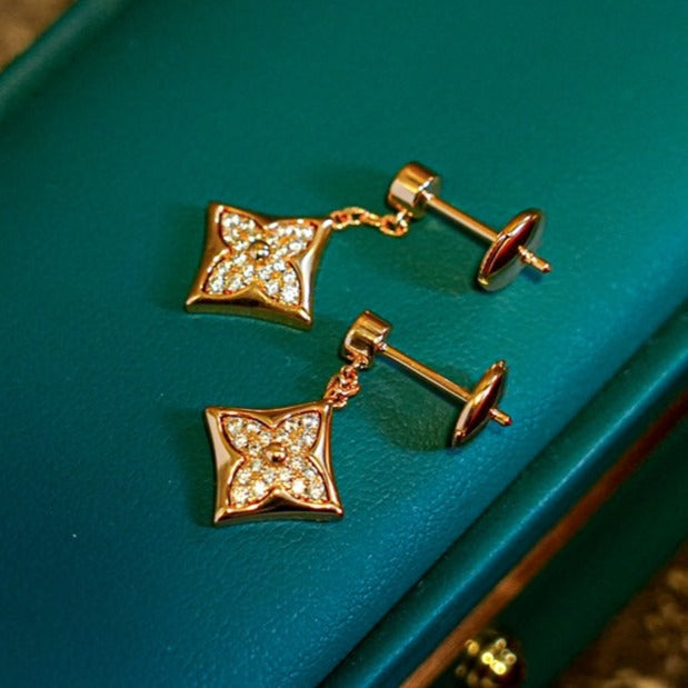 BOUCLES D'OREILLES DIANA STAR DIAMANTS OR