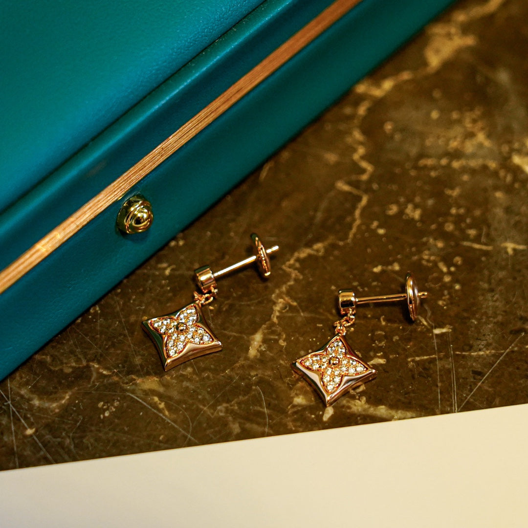 BOUCLES D'OREILLES DIANA STAR DIAMANTS OR
