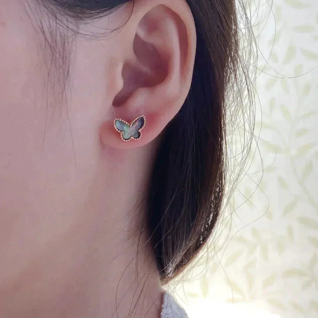 BUTTERFLY DARK MOP EARRINGS