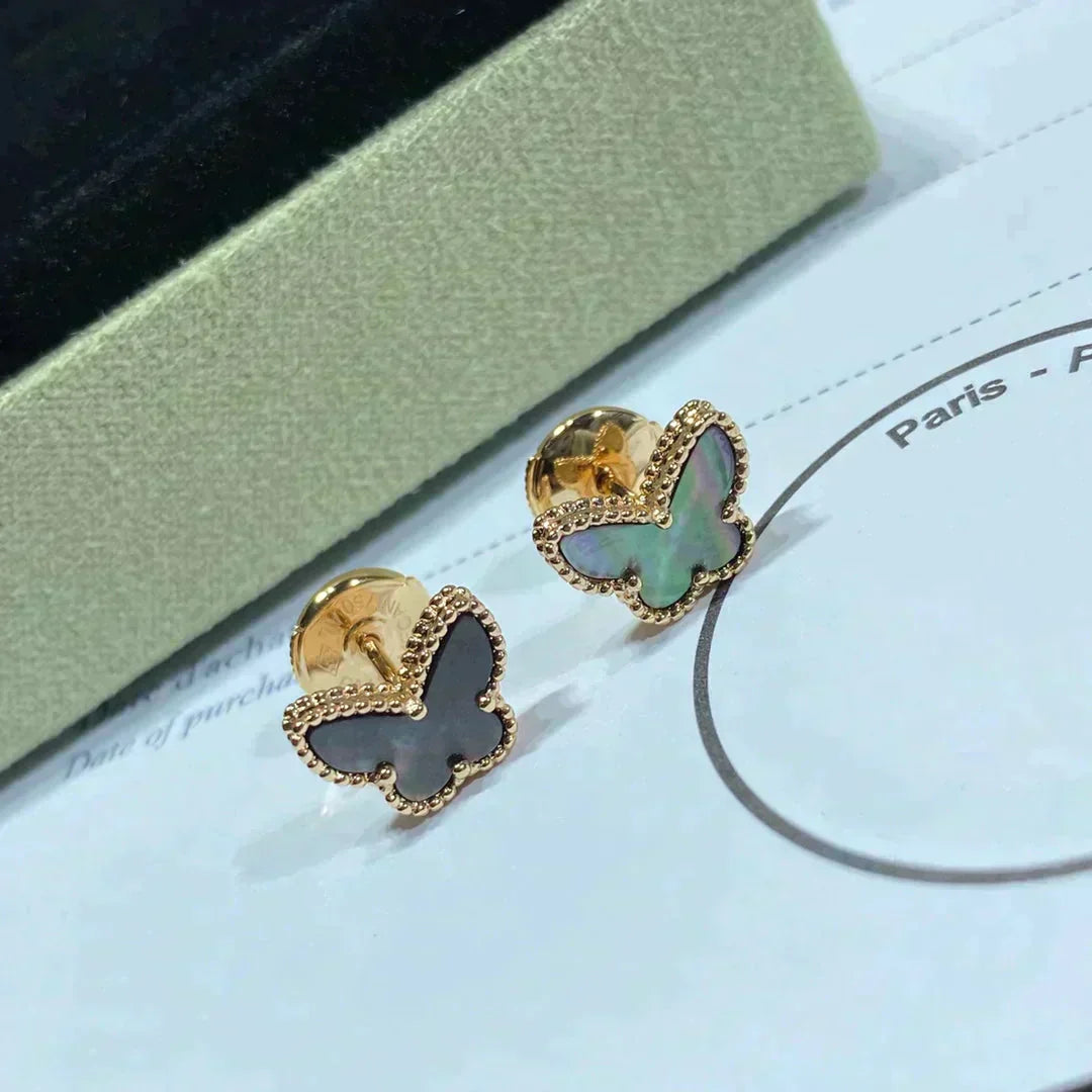 BUTTERFLY DARK MOP EARRINGS