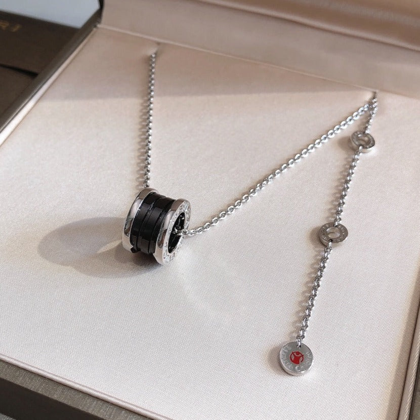 DIANA ZERO 1 BLACK CERAMIC SILVER NECKLACE