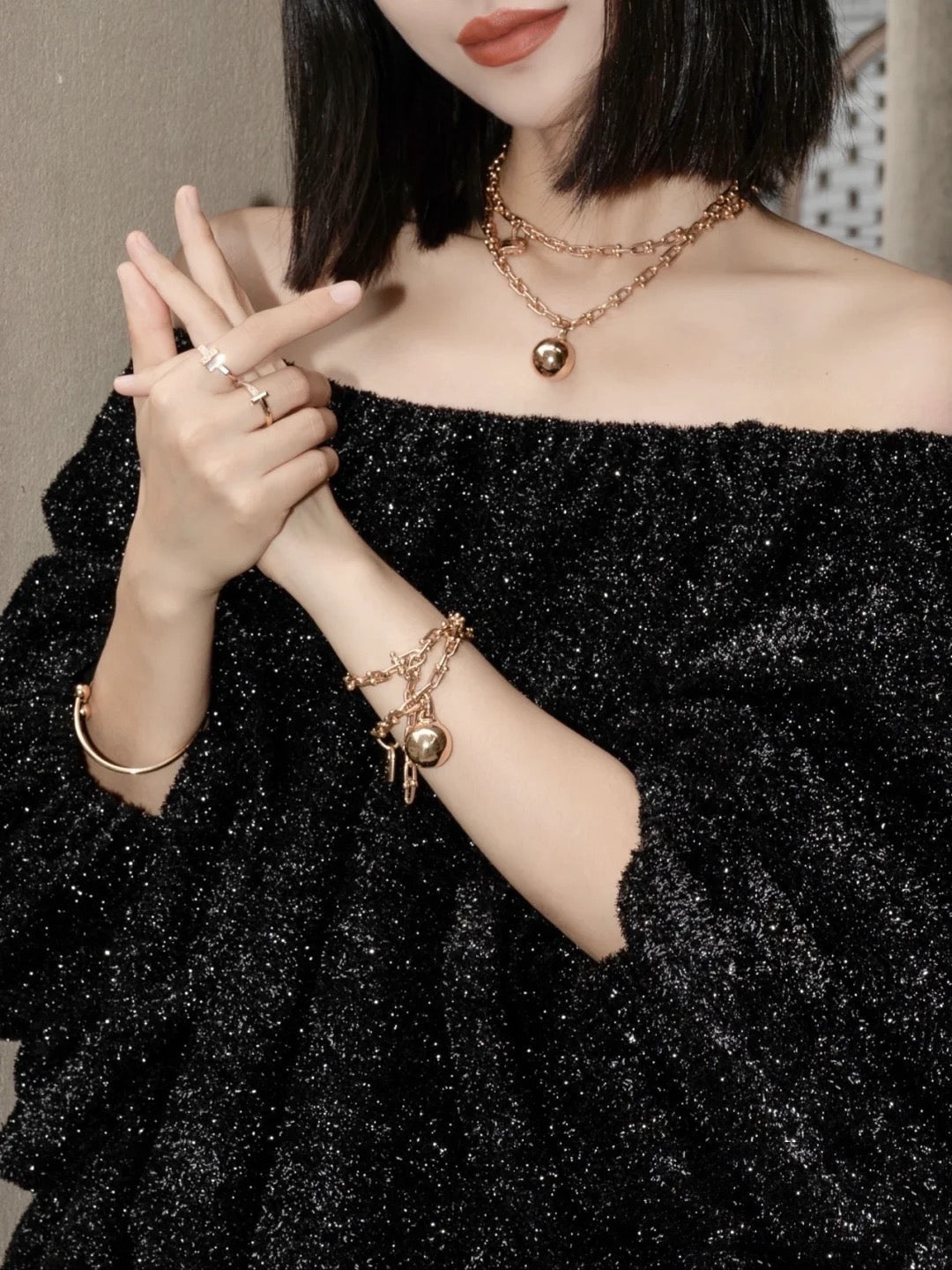 HARDWEAR WRAP PINK GOLD BRACELET