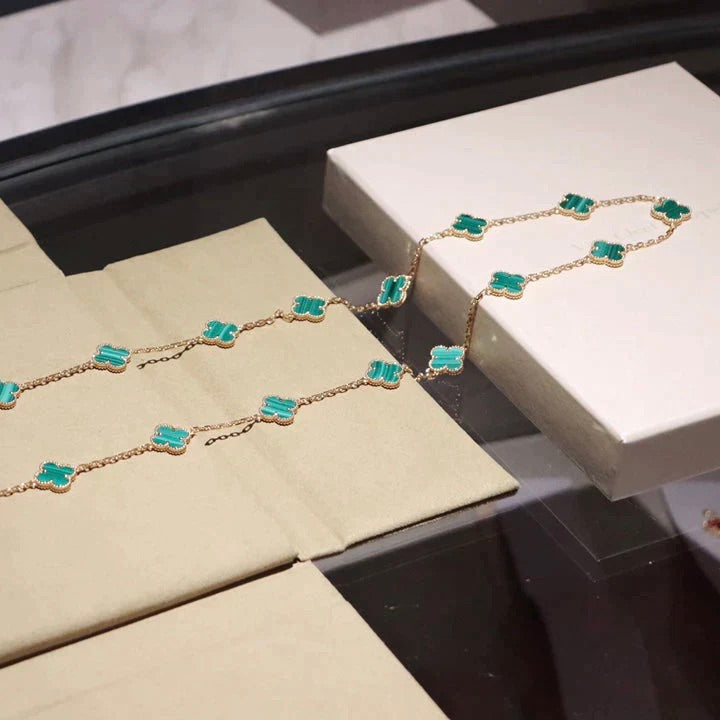 DIANA CLOVER 20 MOTIFS MALACHITE GOLD