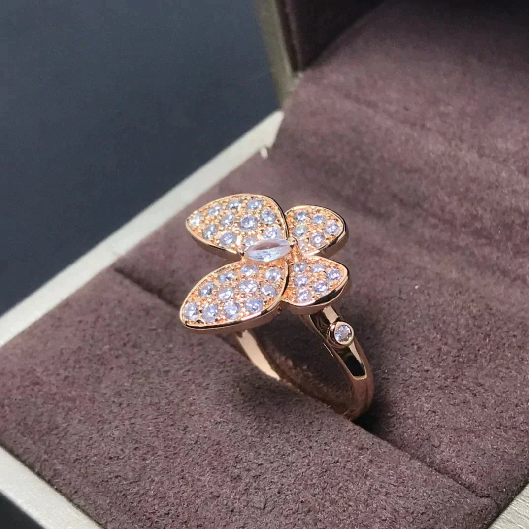 DIANA BUTTERFLY PINK GOLD DIAMOND RING