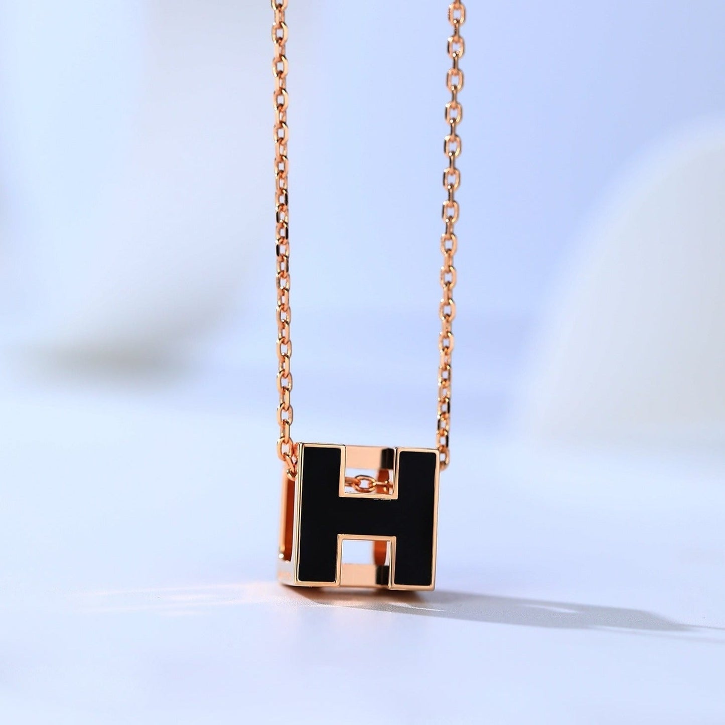 DIANA H CAGE PINK GOLD NECKLACE