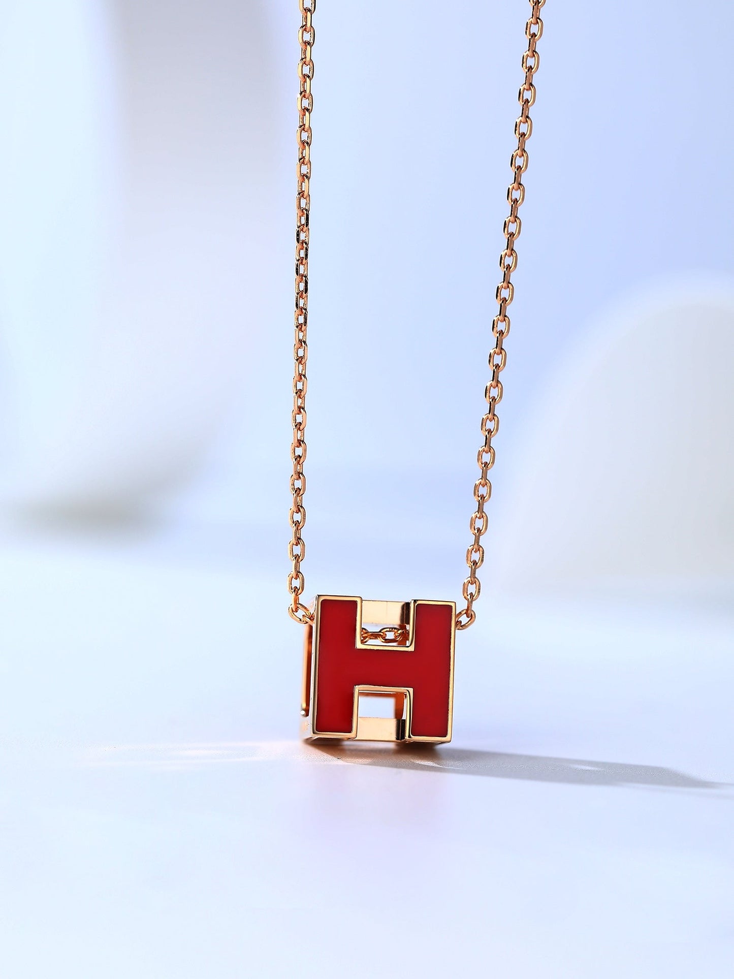 DIANA H CAGE PINK GOLD NECKLACE