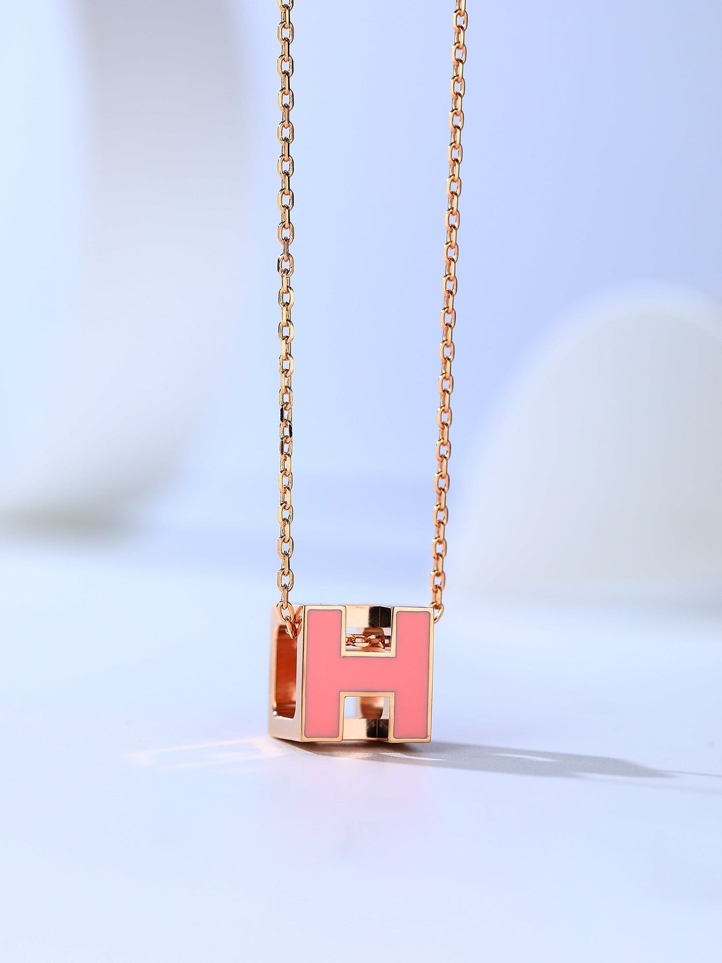 DIANA H CAGE PINK GOLD NECKLACE