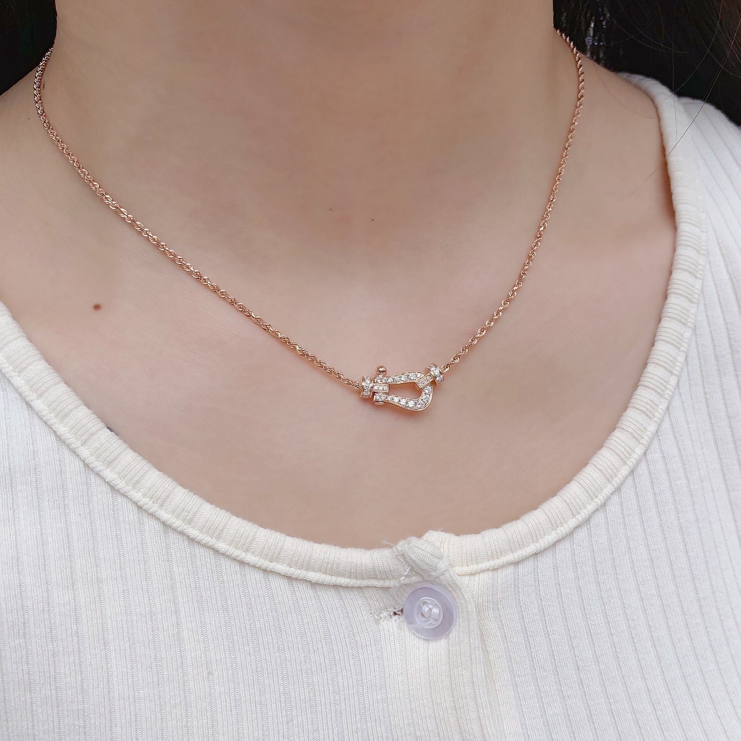 DIANA FORCE 10 PINK GOLD DIAMOND NECKLACE